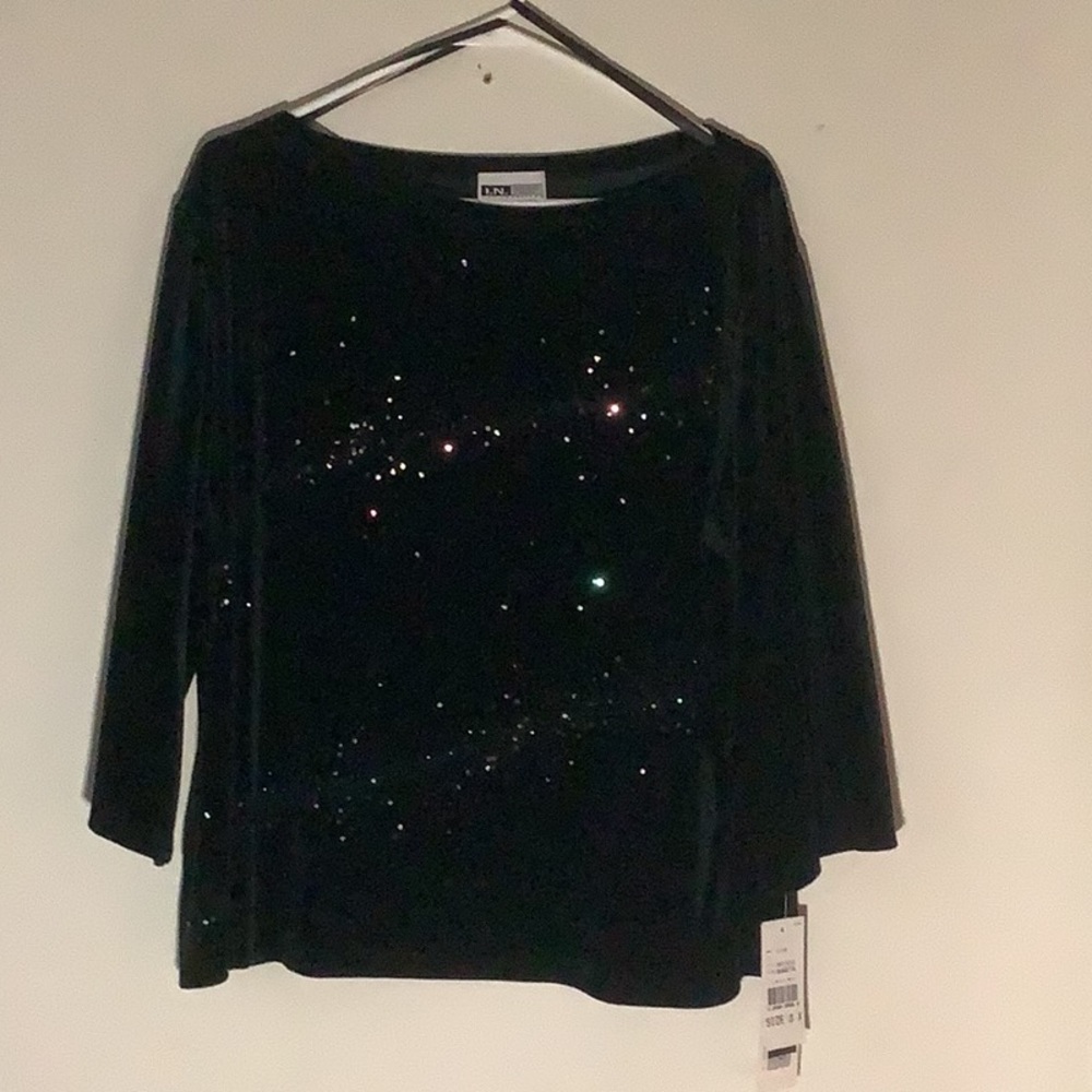 I.N. Studio San Francisco Black Blouse 3X
